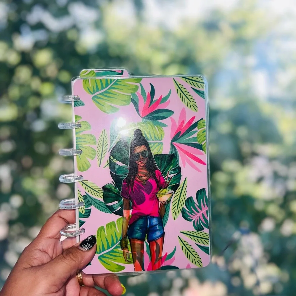 Happy planner mini size tropical girl pineapple fruits weekly layout